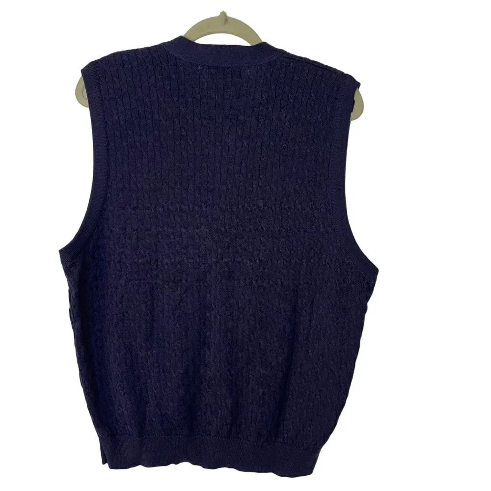 Nicklaus Diner's Club Matches Vintage Mens Vest Size Large Blue Button Cotton